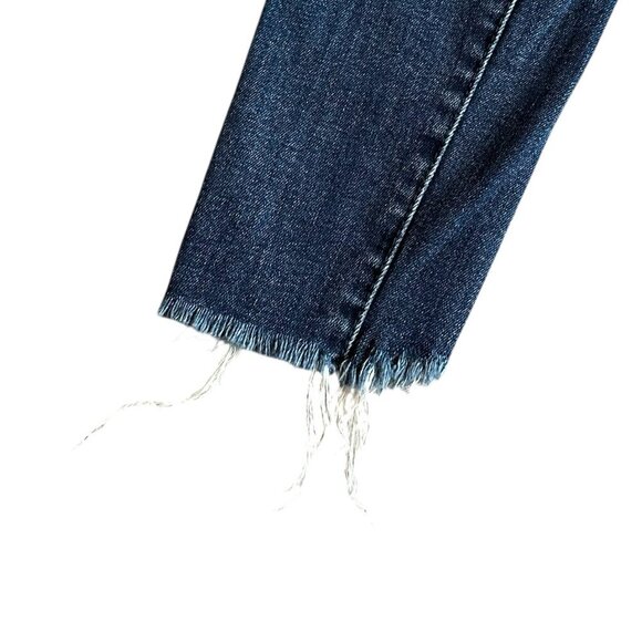 Good American Good Legs Skinny Jeans Frayed Hem Dark Blue Stretch Size 00 24 - Picture 4 of 11